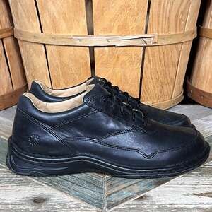 Zumfoot Largo 5-Eye Black Leather Molded Cork Footbed Comfort Oxfords Womens 8.5